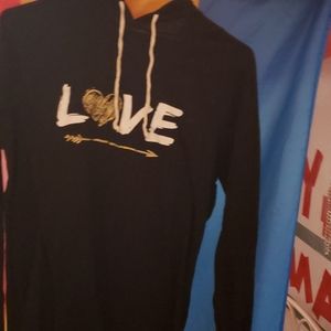 Thin black hoodie top